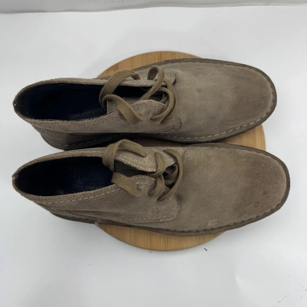 John Varvatos Boots Mens Size 7.5M Beige Suede Chukka Desert Lace Up Casual